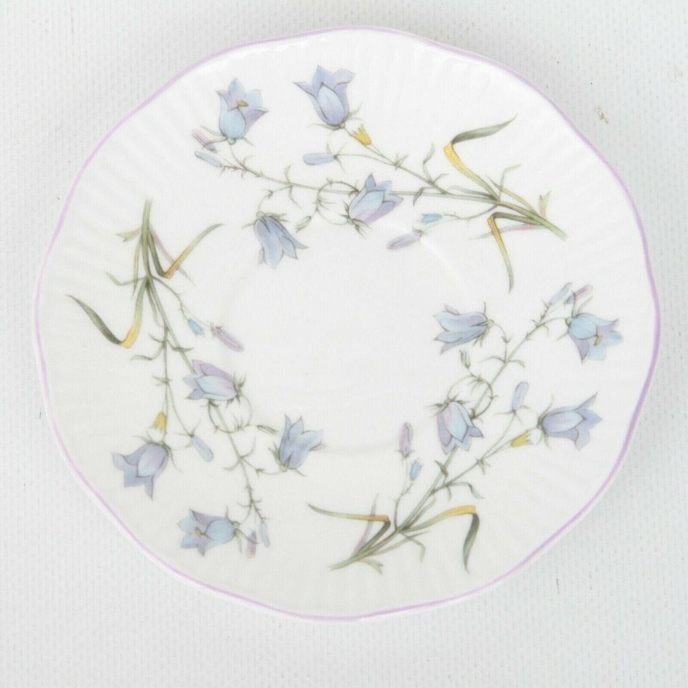 Queens Staffordshire England Floral Bone China 4 3/4" Saucer Bluebells Floral